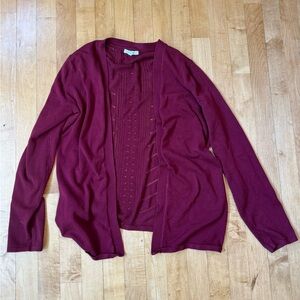 Maurices Red Waterfall Cardigan Sweater